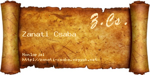 Zanati Csaba névjegykártya
