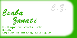 csaba zanati business card